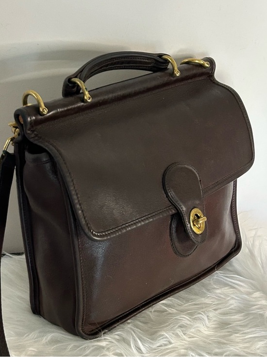 Vintage Coach NYC Station Bag Brown Glove Leather Crossbody Top Handle Rare USA - Picture 6 of 14